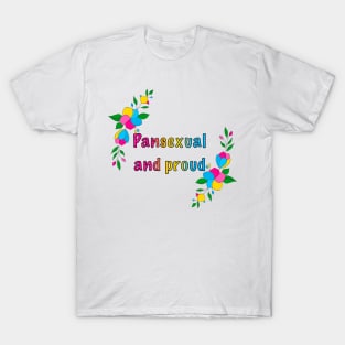 Pansexual and proud floral design T-Shirt